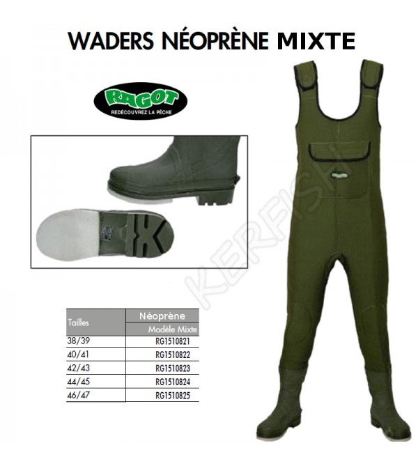 WADERS NÉOPRÈNE Mixte RAGOT Pointure 38/39