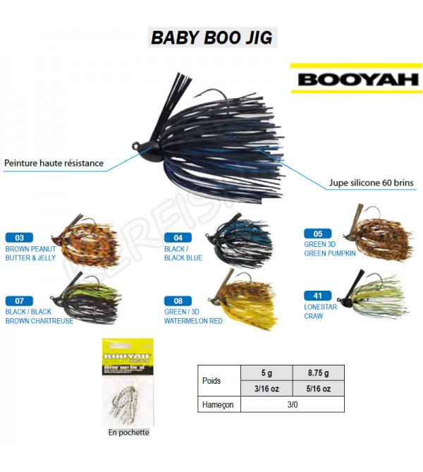 BABY BOO JIG BOOYAH Poids 5 g Couleur Black Black Blue