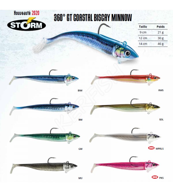 Leurre Souple Storm 360° Gt C. Biscay Minnow 9cm - 21g - Par 2 