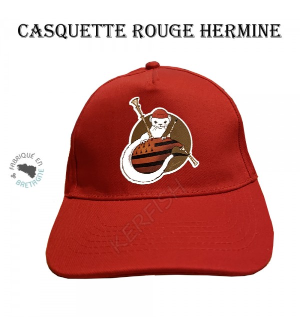 Casquette rouge de l'hermine Breizh